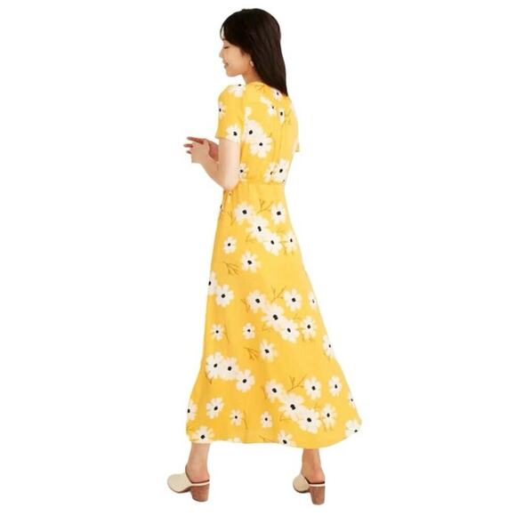 Madewell Women’s Puff Sleeve Wrap Midi Dress Ikat Floral Size XS - Picture 2 of 10